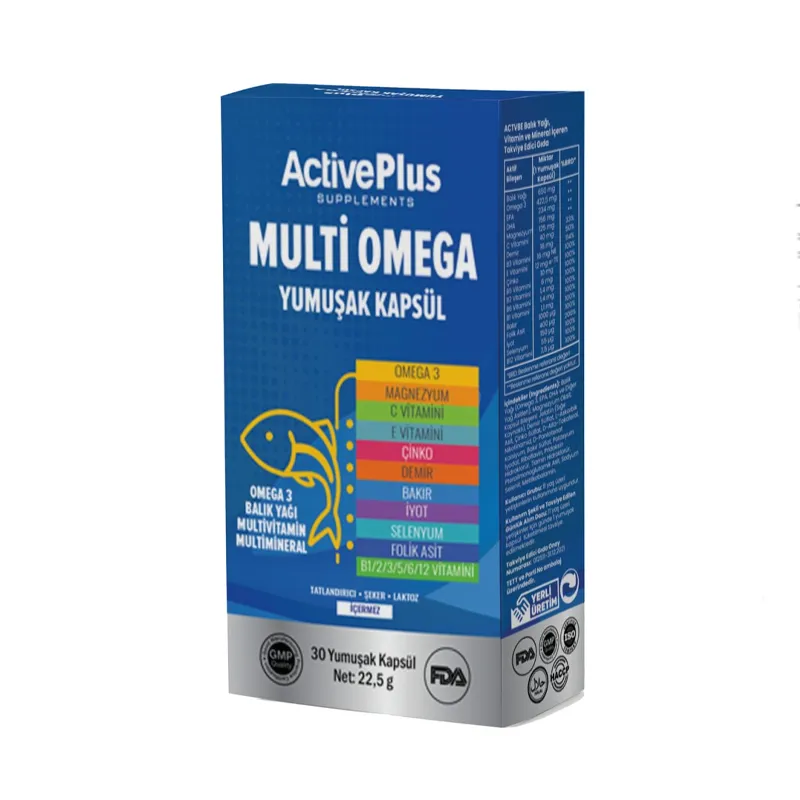 ActivePlus Multi Omega Takviye Edici Gıda 30 Yumuşak Kapsül
