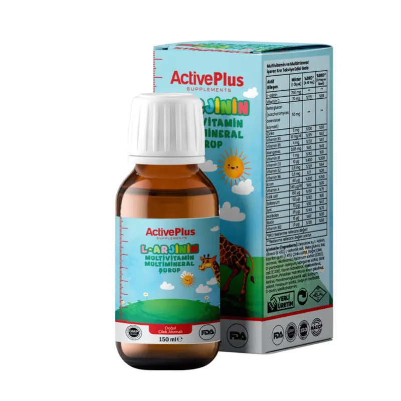 Active Plus L Arjinin Multivitamin Mineral Sıvı İçeren Takviye Edici Gıda 150 ml