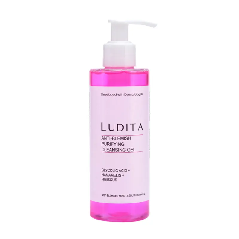 Ludita Lekeli Ciltler için Hibiscus Özlü Arındıcı Yüz Yıkama Jeli 200 ml