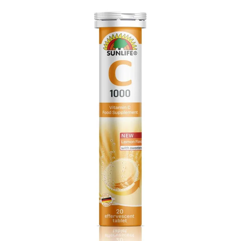 Sunlife Vitamin C 1000 mg Takviye Edici Gıda 20 Efervesan Tablet