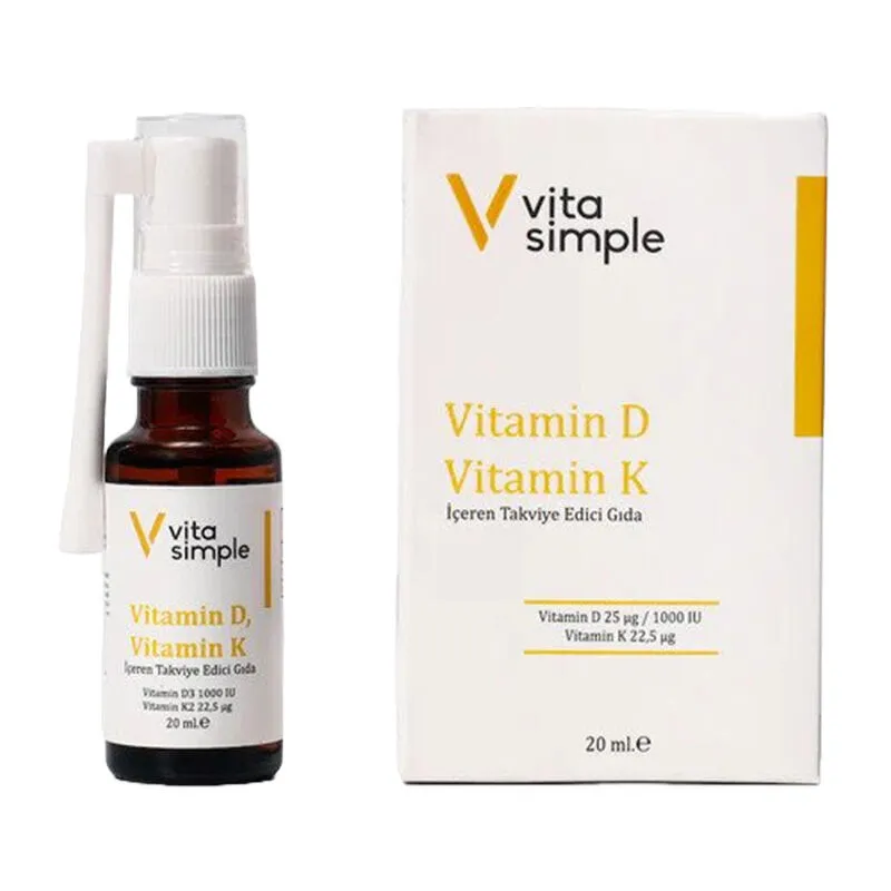 Vita Simple D3 K2 - Vitamin D ve K İçeren Takviye Edici Gıda 20 ml
