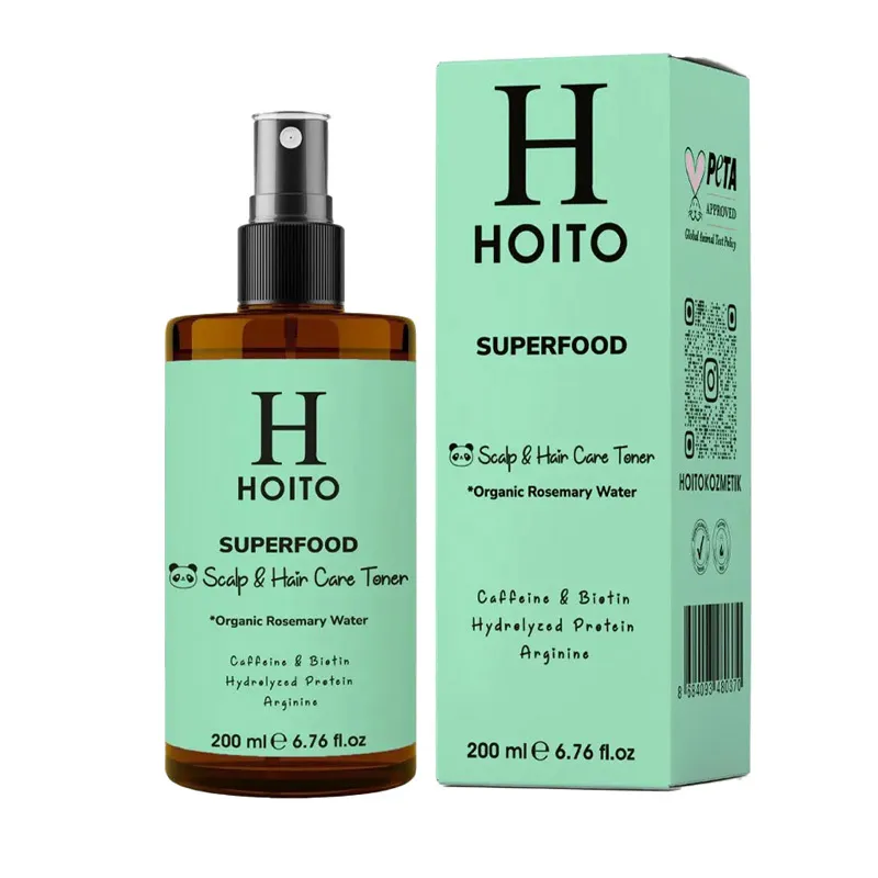 Hoito Superfood Scalp Hair Care Toner Organic Rosemary Water - Biberiye Suyu 200ml