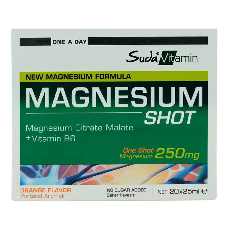 Suda Vitamin Magnesium Shot Portakal Aromalı 20 x 25ml