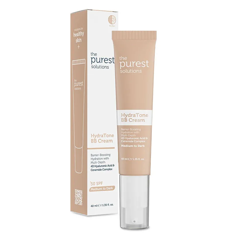 The Purest Solutions Kuru ve Karma Ciltler İçin Yoğun Nemlendirici BB Krem SPF 50+ 40 ml - Orta-Koyu Ton