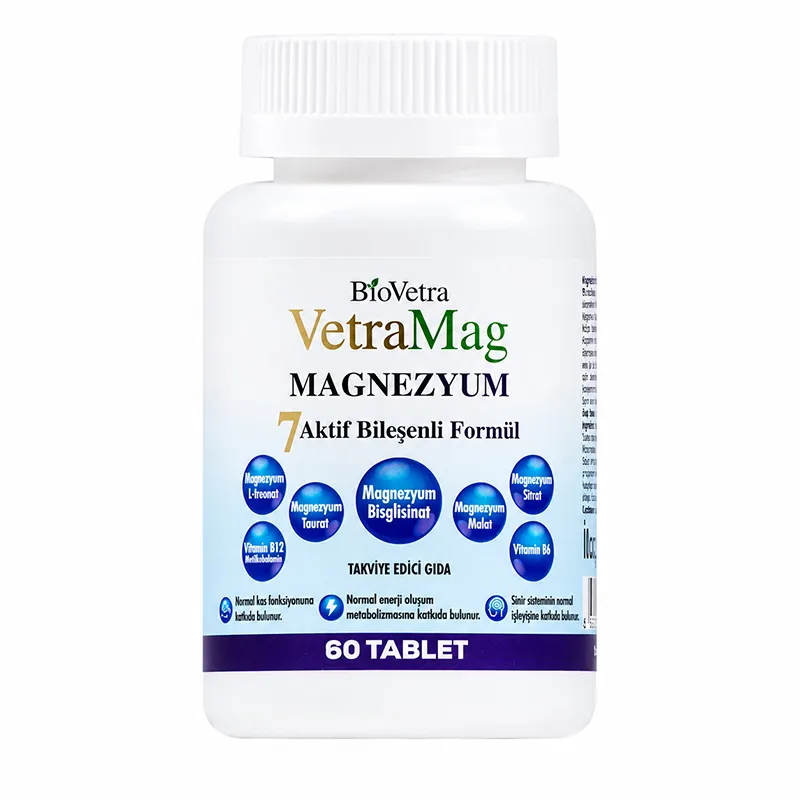 BioVetra VetraMag Magnezyum 7 Aktif Bileşenli Formül 60 tablet