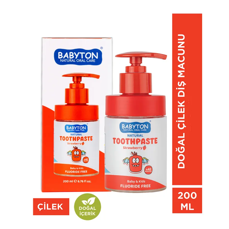 Babyton Kids Toothpaste Doğal Çilekli Diş Macunu 200 ml