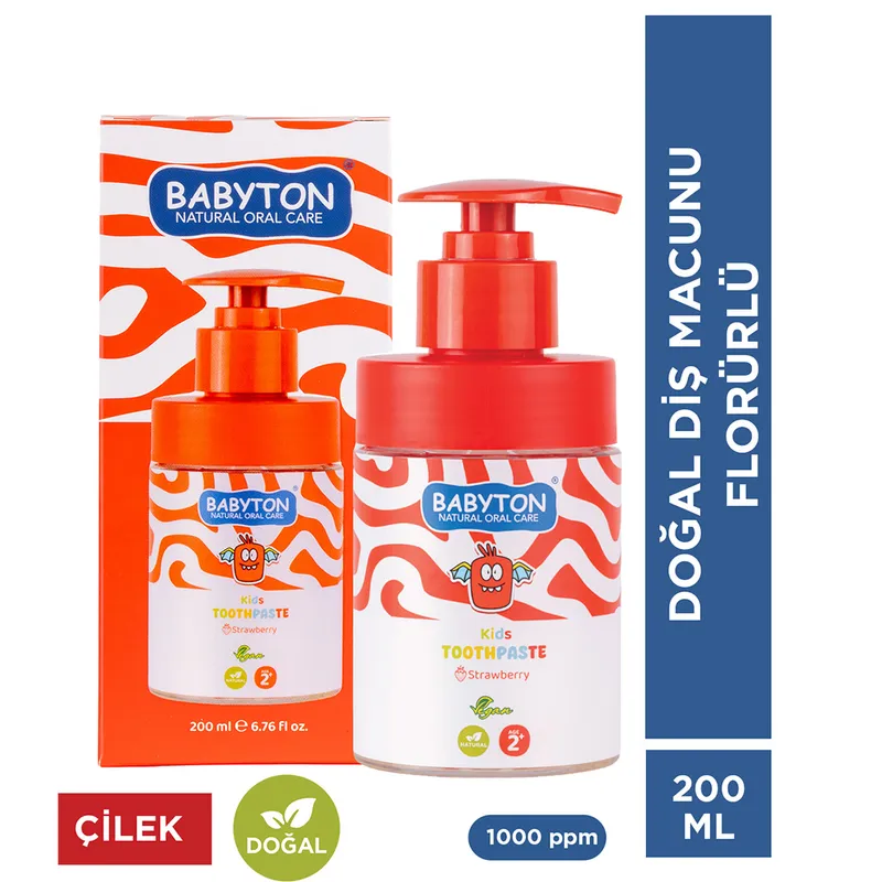 Babyton Kids Toothpaste +2 Yaş Çilekli Diş Macunu 200 ml