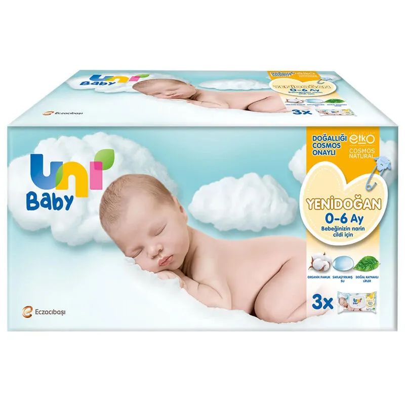 Uni Baby Yenidoğan Islak Mendili 3x40 Adet