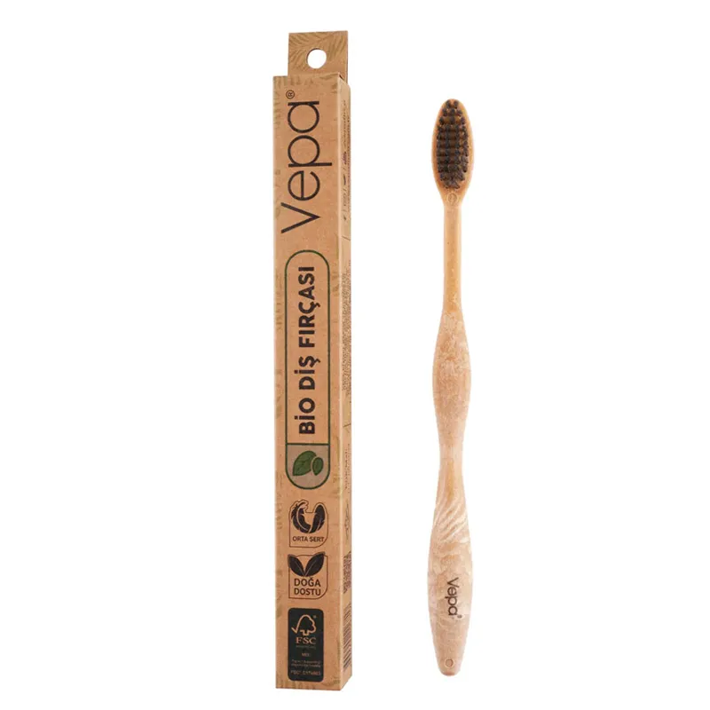 Vepa Bio Elite Ahşap Yetişkin Diş Fırçası Kraft Kutu Ambalaj