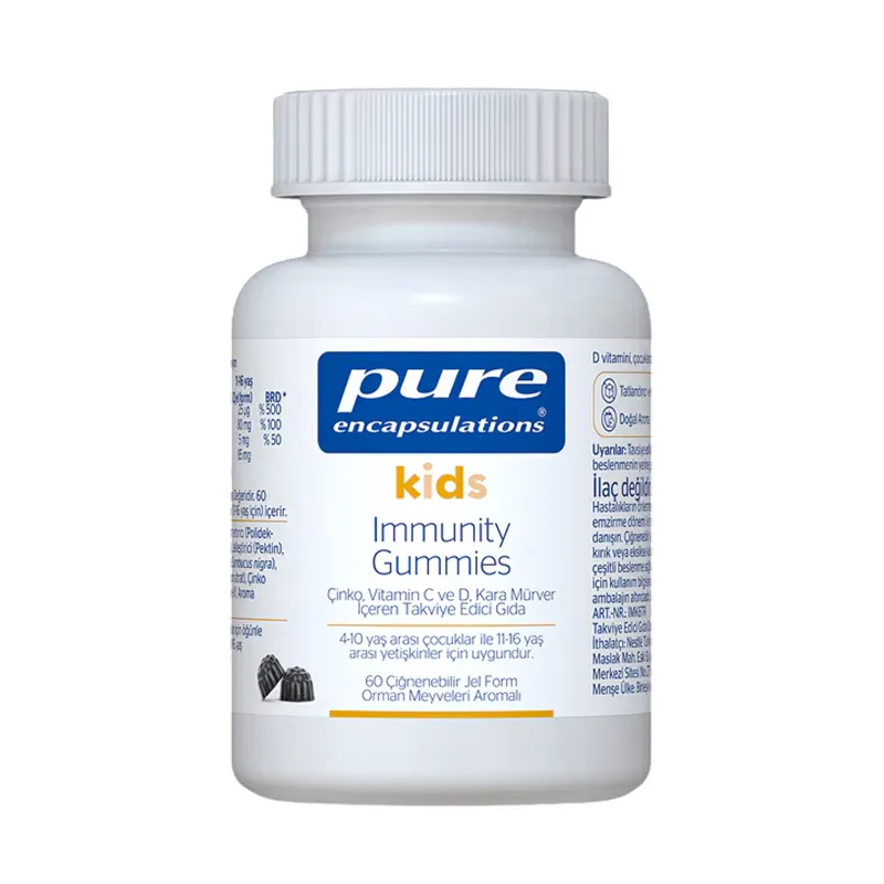 Pure Encapsulations Kids Immunity Gummies Takviye Edici Gıda 60 Çiğnenebilir Jel Form
