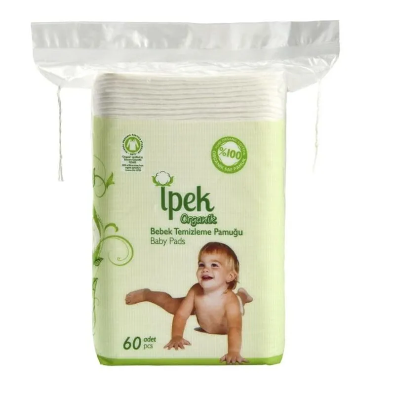 İpek Organik Bebek Temizleme Pamuğu 60 Adet