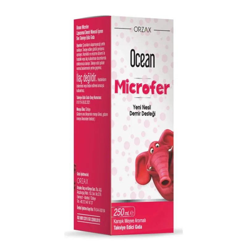 Orzax Ocean Microfer Lipozomal Demir Sıvı Takviye Edici Gıda 250 ml