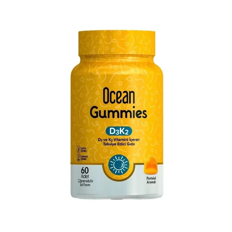 Ocean Gummies D3K2 60 Adet Çiğnenebilir Jel Form İçeren Takviye Edici Gıda