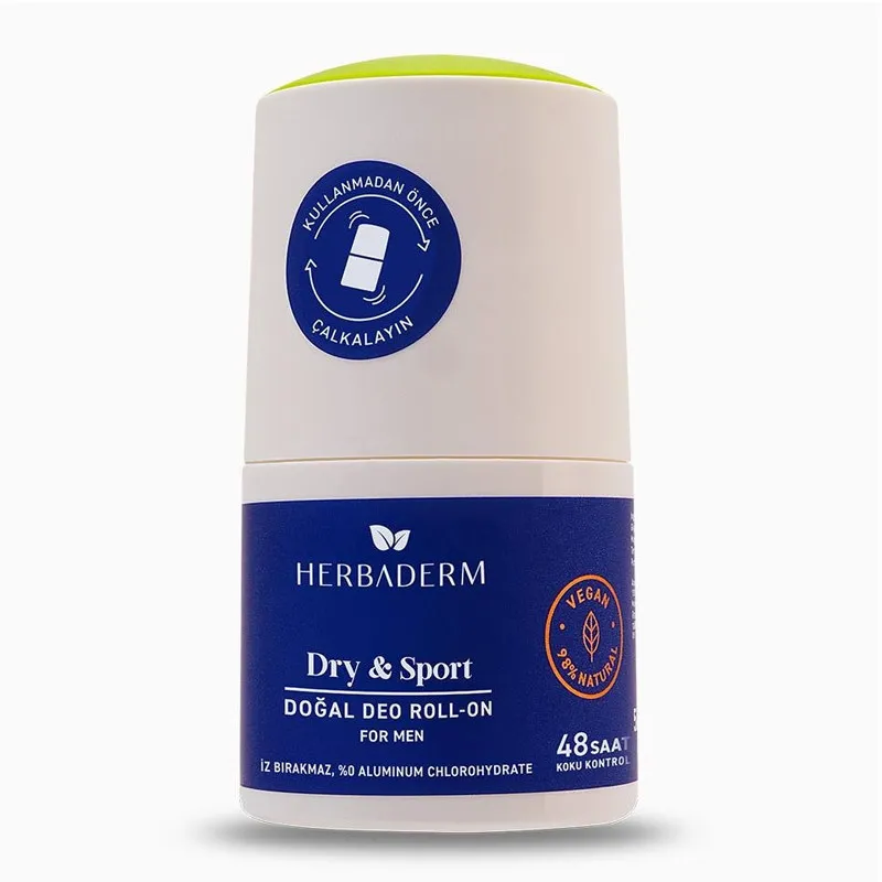 Herbaderm Dry Sport Doğal Deo Roll On For Men 50 ml