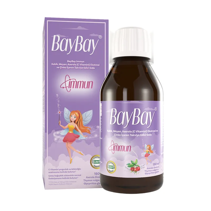 BayBay Immun Kekik, Meyan, Aserola Ektresi ve Çinko İçeren Takviye Edici Gıda 150 ml