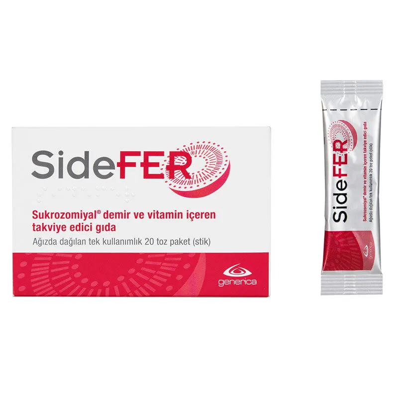 Sidefer Sukrozomiyal Demir ve Vitamin 20 Toz Paket