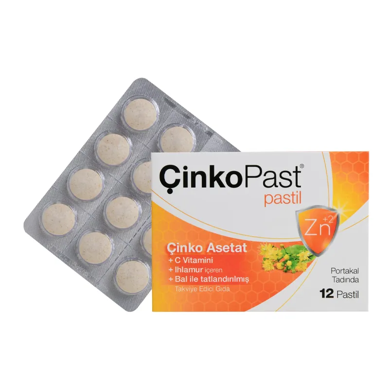 ÇinkoPast C Vitamini Ihlamur Bal İçeren Takviye Edici Gıda 12 Pastil