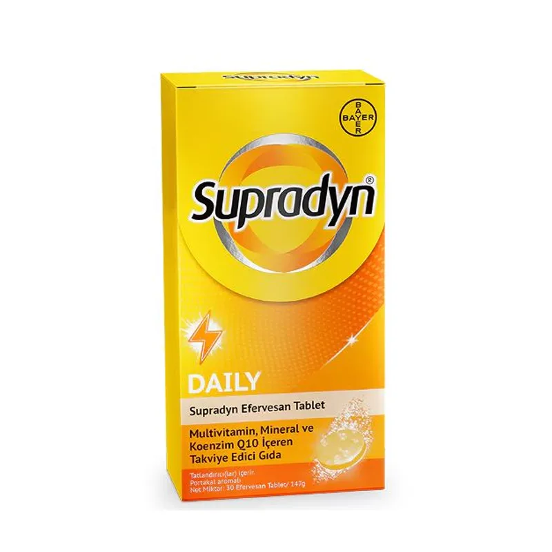 Supradyn Daily Multivitamin, Mineral ve Koenzim İçeren Takviye Edici Gıda 30 Efervesan Tablet